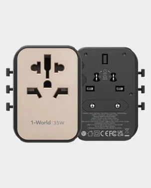 Momax 1-World Travel Charger / PD Fast Charging / 35W / 3 USB-C ports and 2 USB A ports - Titanium Momax 1-World Travel Charger / PD Fast Charging / 35W / 3 USB-C ports and 2 USB A ports - Titanium
