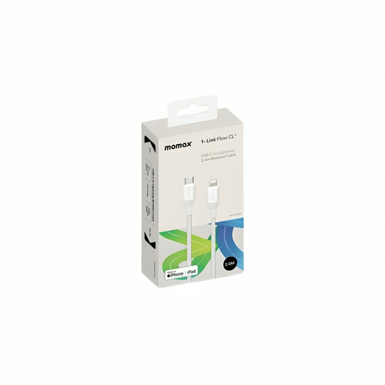 Momax 1-Link USB-C To Lightning (2.0m / Support 35W) Braided (White) Momax 1-Link USB-C To Lightning (2.0m / Support 35W) Braided (White)