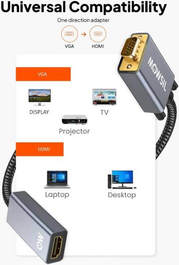 Mowsil VGA to HDMI Adapter