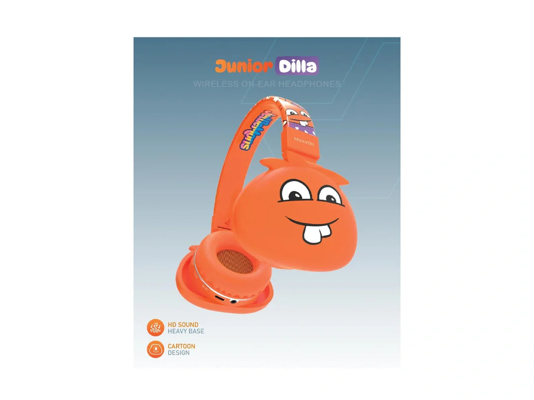Moxedo Junior Dilla Wireless On-Ear Headphones for Kids - Orange