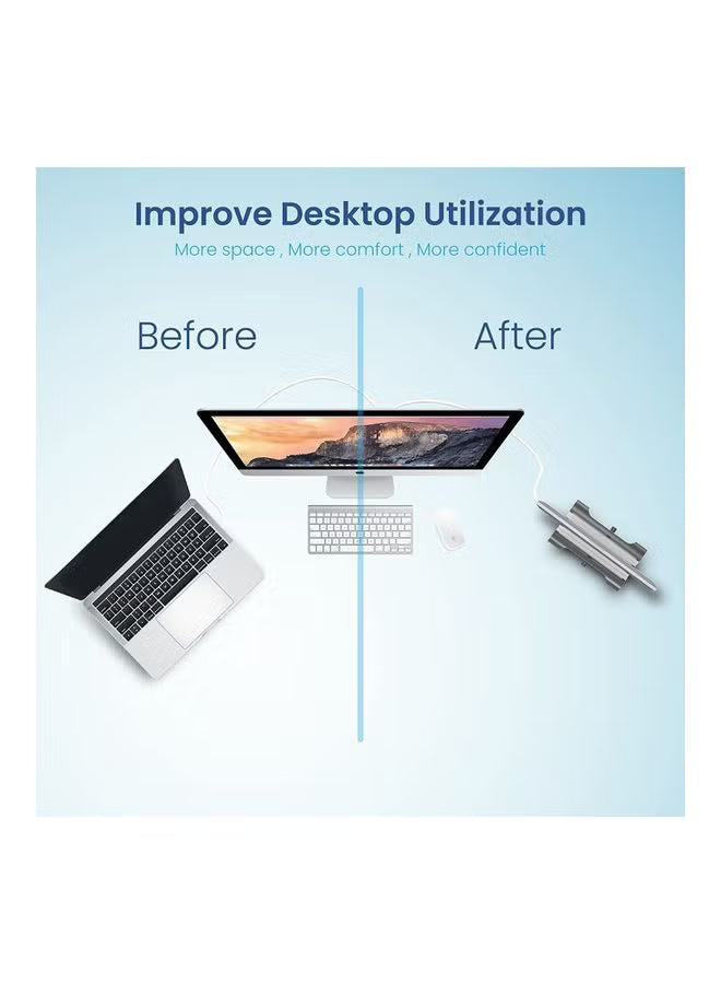 Remson Vertical Laptop Stand for Desk Aluminum Alloy 3-Slot Tablet & Laptop Holder - Silver Remson Vertical Laptop Stand for Desk Aluminum Alloy 3-Slot Tablet & Laptop Holder - Silver