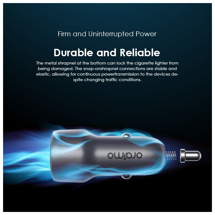 Oraimo Bullet 38 38W Fast Charging Compact Safe Car Charger Oraimo Bullet 38 38W Fast Charging Compact Safe Car Charger