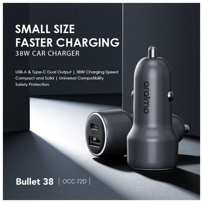 Oraimo Bullet 38 38W Fast Charging Compact Safe Car Charger