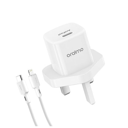 Oraimo PowerNano 20W PD Super Speed Charger Kit with Type-C to Lightning Cable