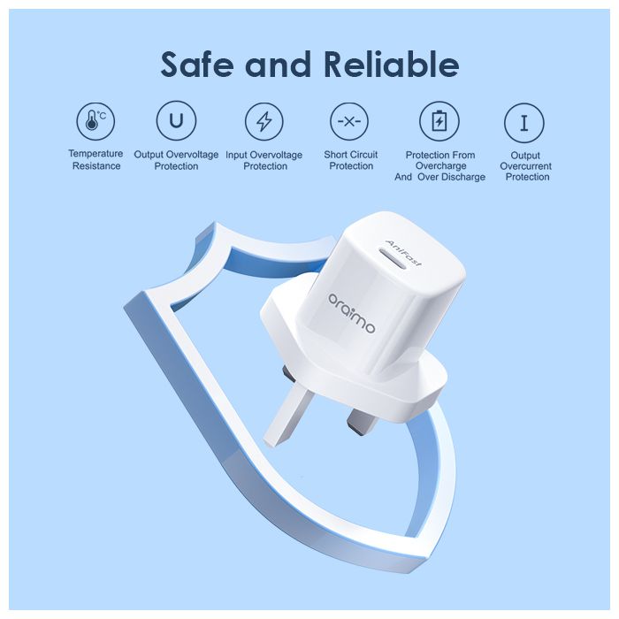 Oraimo PowerNano 20W PD Super Speed Charger Kit with Type-C to Lightning Cable Oraimo PowerNano 20W PD Super Speed Charger Kit with Type-C to Lightning Cable