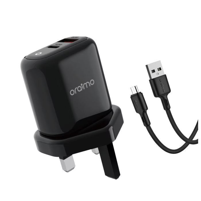Oraimo OCW-U94D+M53 UK Type Charger Kit - Black Oraimo OCW-U94D+M53 UK Type Charger Kit - Black