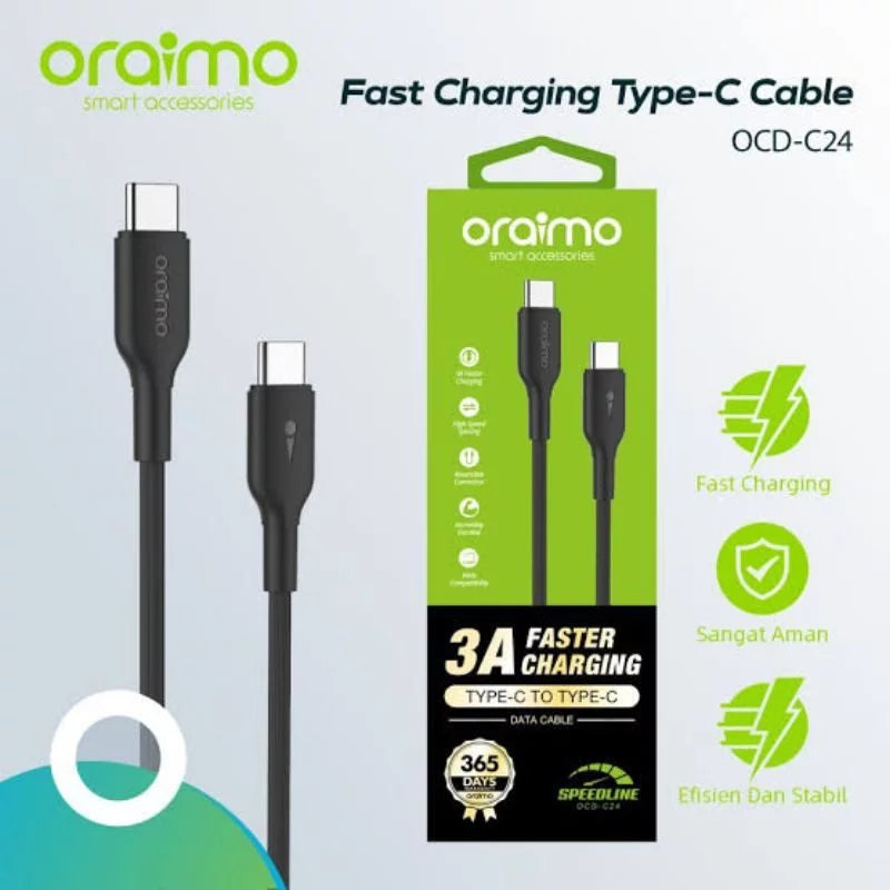 Oraimo OCD-154CC FastLine Type-C Super Fast Charging Data Cable - Black