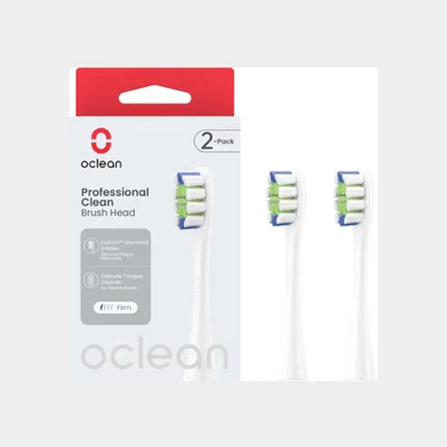 Oclean Professional Clean Brush Head (2-pk) P1C1 White Color Oclean Professional Clean Brush Head (2-pk) P1C1 White Color