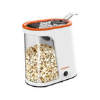 Porodo Lifestyle air-popped popcorn maker in white and orange
