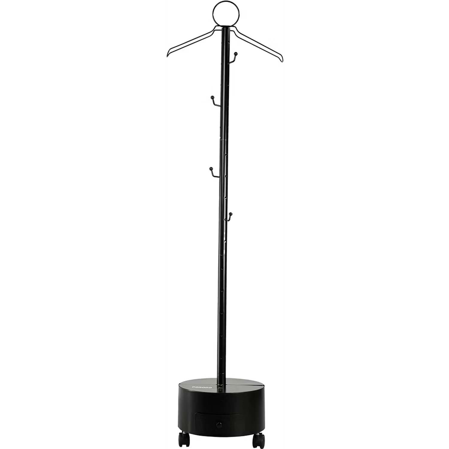 Porodo ESSENTIA Clothing Bakhour Hanger with Storage Tray & Wheels, 156cm Height, Hanger Hook Design, Easy-Move Base, Ventilation Holes, Sturdy Base, Bukhour Incense Burner Stand for Clothes (black)