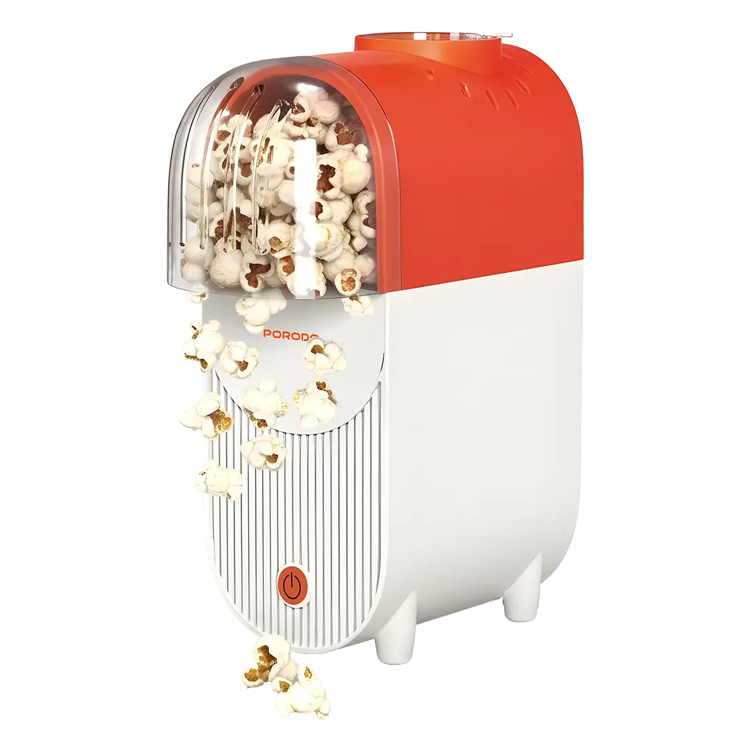 Porodo Lifestyle Popper Hot Air Popcorn Maker with Measuring Cup - White & Orange Porodo Lifestyle Popper Hot Air Popcorn Maker with Measuring Cup - White & Orange