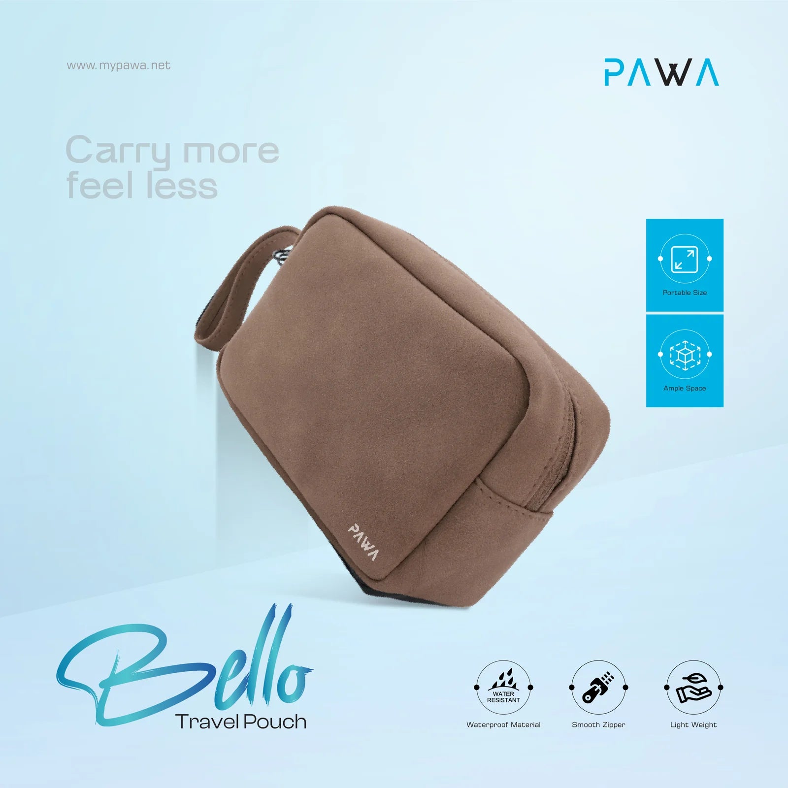 PAWA Bello Travel Pouch - Brown PAWA Bello Travel Pouch - Brown
