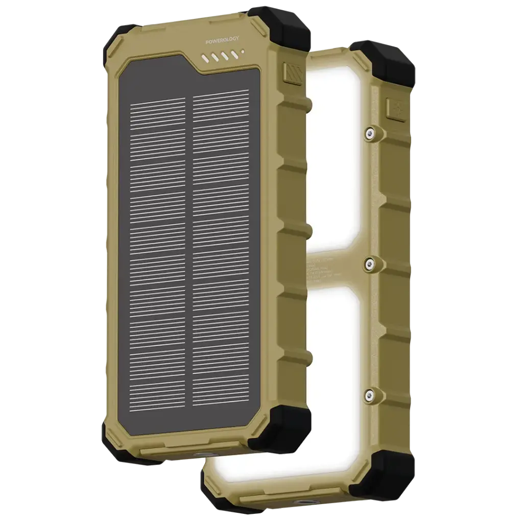 Powerology Solara Solar Power Bank – Khaki (10000mAH)