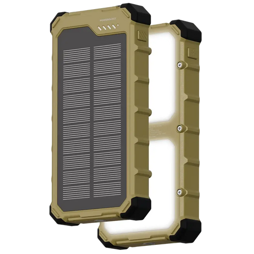 Powerology Solara 20000mAh Solar Power Bank - Khaki