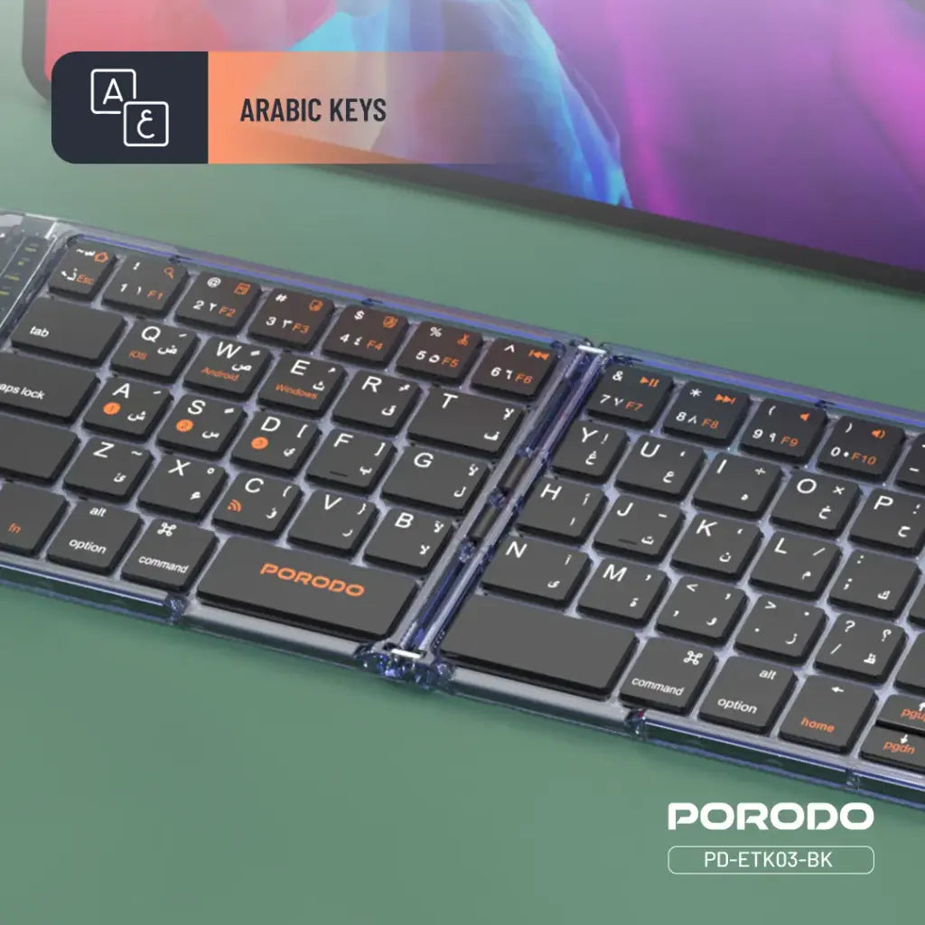 Porodo Crystal Shell Wireless Keyboard Porodo Crystal Shell Wireless Keyboard