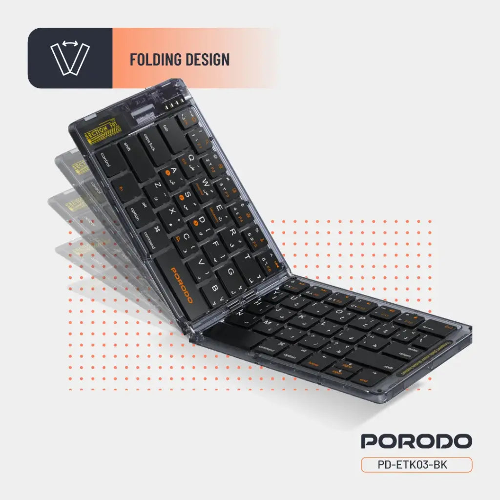 Porodo Crystal Shell Wireless Keyboard Porodo Crystal Shell Wireless Keyboard
