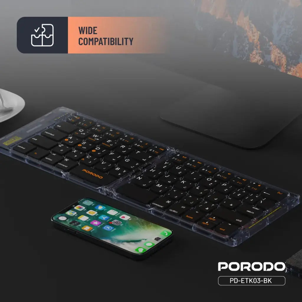 Porodo Crystal Shell Wireless Keyboard Porodo Crystal Shell Wireless Keyboard