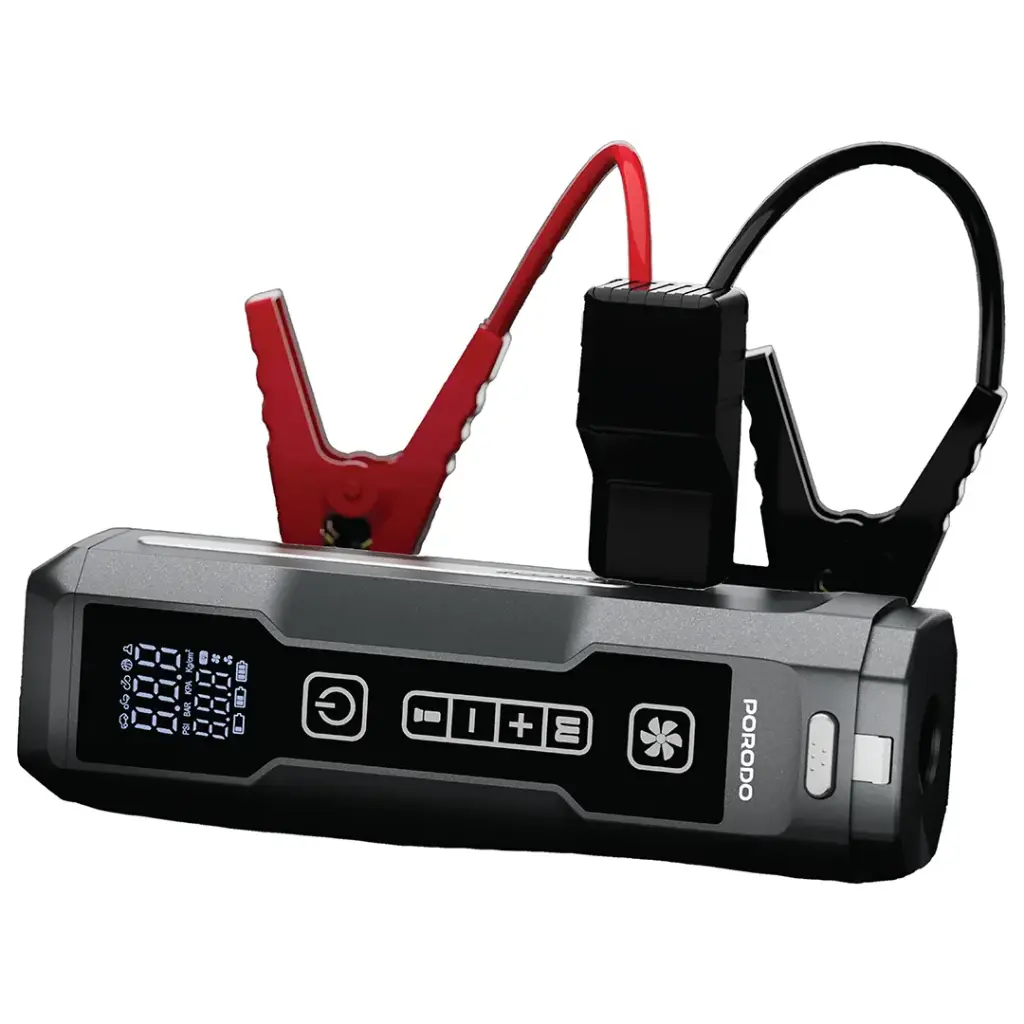 Porodo Ignatov Jump Starter & Air Pump with Handheld Vacuum & USB-C Recharge Black