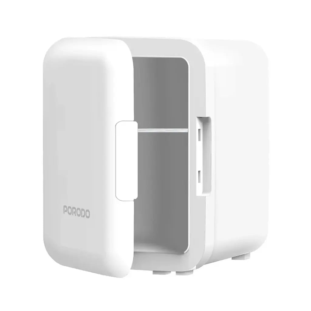 Porodo Lifestyle Echochill 4L Mini Cooling Fridge for Home, Office & Travel - White