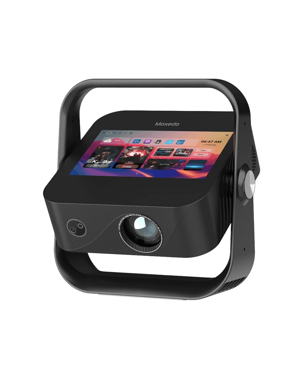 Moxedo Nova Portable Projector with Smart Display & 4K Support Full HD 1080P Black
