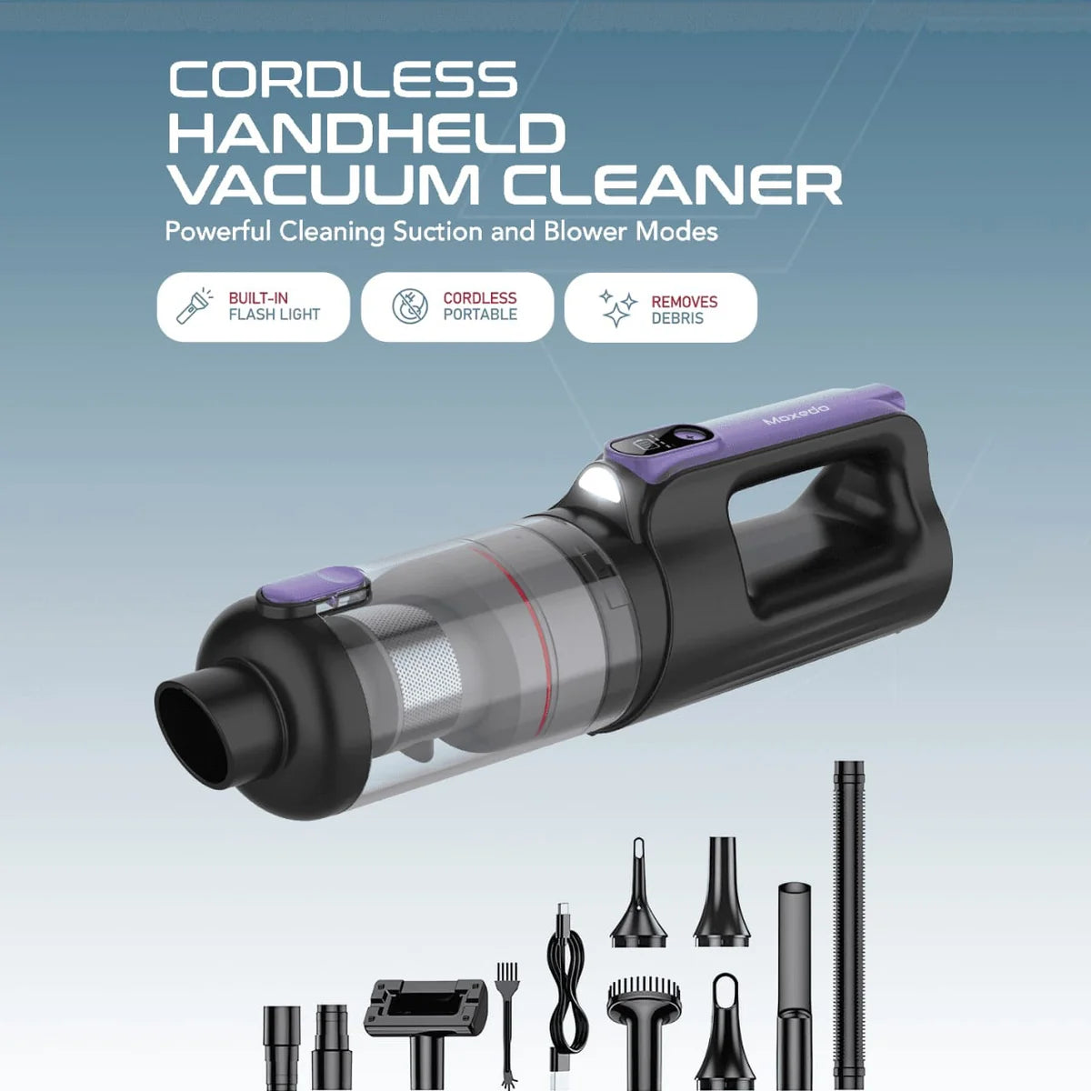 Moxedo MX-VC003 Cordless Handheld Vacuum Cleaner for Home and Car Cleaning