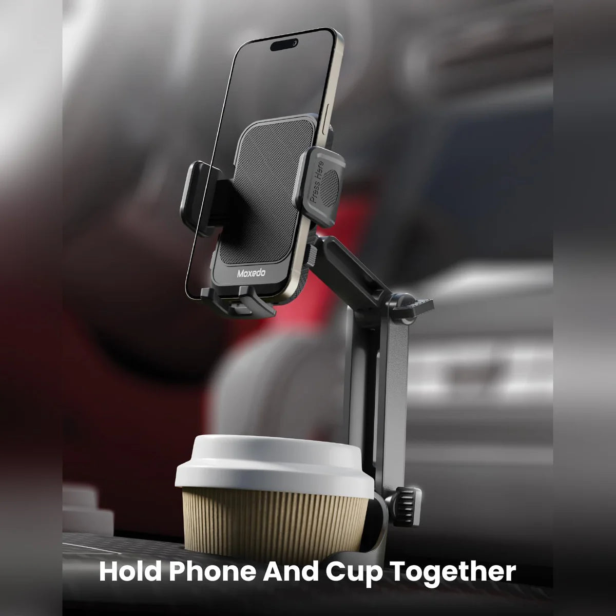 Moxedo Cup-Holder Car Phone Mount One Touch Lock Mobile Phone Stand (MX-CM076) - Black Moxedo Cup-Holder Car Phone Mount One Touch Lock Mobile Phone Stand (MX-CM076) - Black
