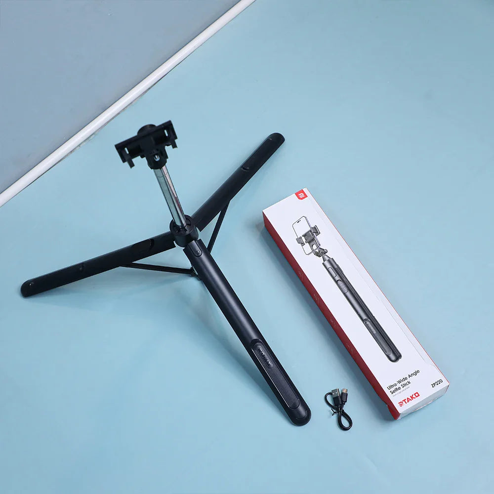 RTAKO Ultra Wide Selfie Stick with Gimbal (ZP220 Pro) - Black