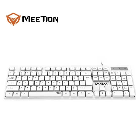 Meetion K300 USB Standard Wired Keyboard - White