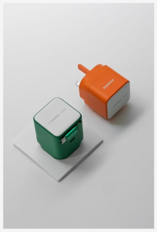 Momax 1-Charge 35W Gan 1 Port Charger With Built-In USB-C Cable - Orange