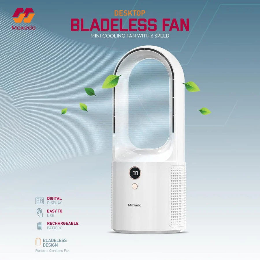 Moxedo Desktop Bladeless Fan – Mini Cooling Fan With 6 Speeds