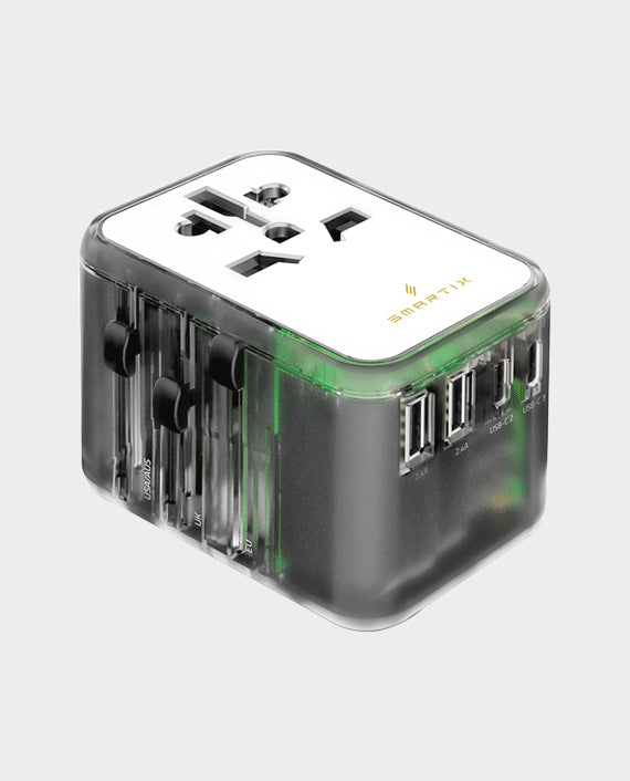 Smartix Premium Gan 65W International Travel Adaptor SM1BC110 – Transparent