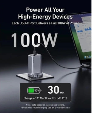 Anker Prime 3-Port 100W GaN Multi-Device Charger 2x USB-C 1x USB-A PD (A2688241) - Black Anker Prime 3-Port 100W GaN Multi-Device Charger 2x USB-C 1x USB-A PD (A2688241) - Black