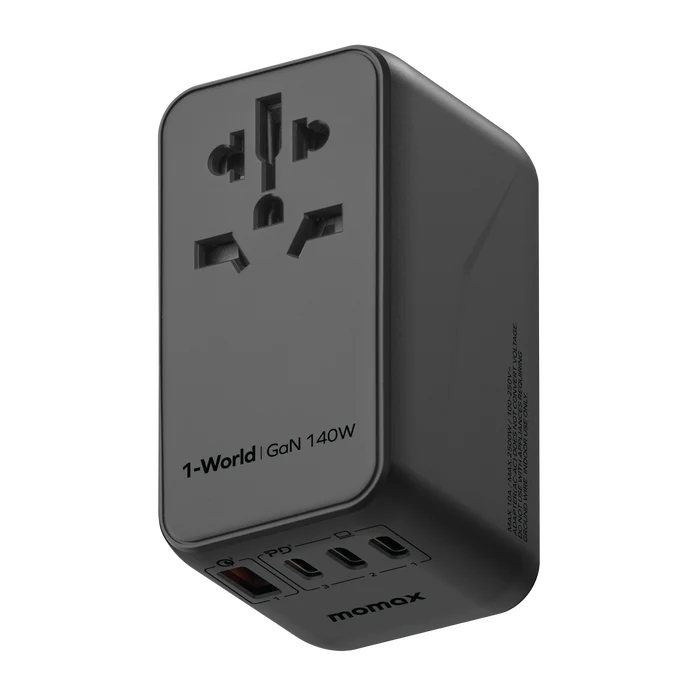 Momax 1-World Universal 4-Port Travel GaN Charger 140W + USB-C Cable