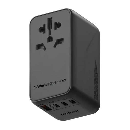 Momax 1-World Universal 4-Port Travel GaN Charger 140W + USB-C Cable