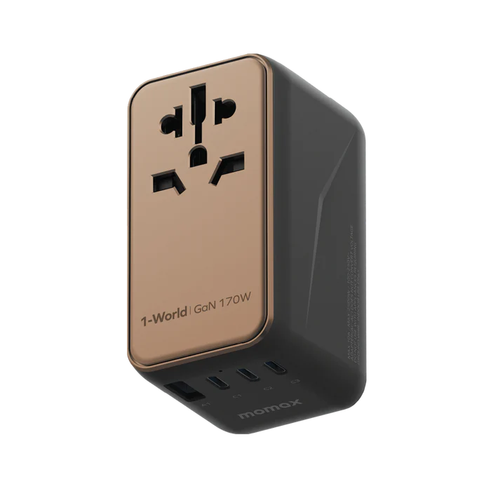 Momax 1-World 4-Port GaN Travel Charger 170W + USB-C Cable Momax 1-World 4-Port GaN Travel Charger 170W + USB-C Cable