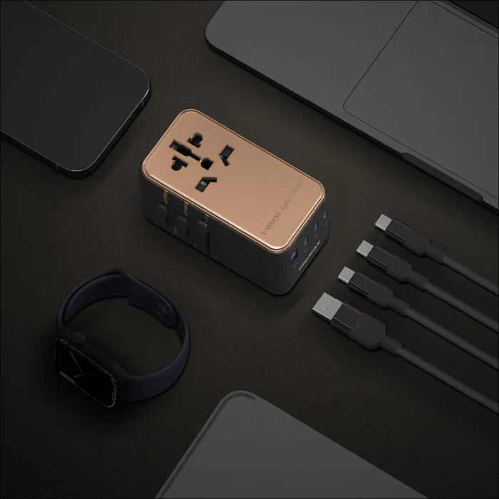 Momax 1-World 4-Port GaN Travel Charger 170W + USB-C Cable Momax 1-World 4-Port GaN Travel Charger 170W + USB-C Cable