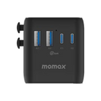 Momax 1-World² GaN 70W 5-Port USB-C AC Travel Adaptor - Desert Titanium