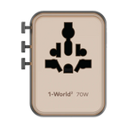 Momax 1-World² GaN 70W 5-Port USB-C AC Travel Adaptor - Desert Titanium