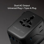 Momax 1-World² 45W 5-Port Dual AC Travel Adapter - Black