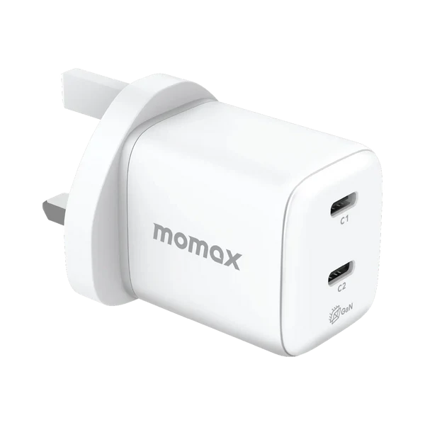 Momax 1-Charge 45W Dual USB-C GaN Charger - White