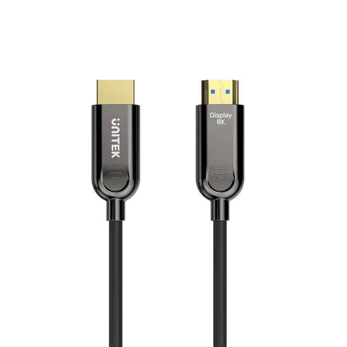 Unitek 20M 8K HDMI Fiber Optic Cable for gaming, streaming, and home theater – Available in Qatar.