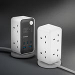 Momax 1-Charge Work Flow 6-Outlet Digital Display Power Tower with USB - Black