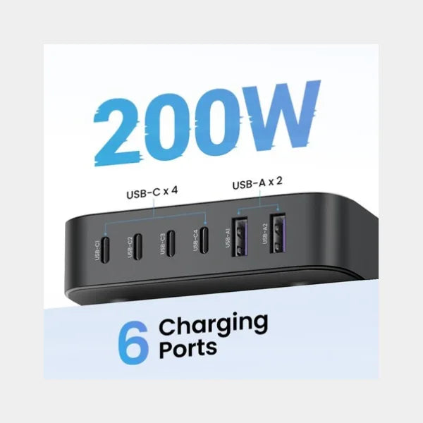 UGREEN Nexode 200W USB-C GaN PD Fast Charger Desktop - Black (CD271)