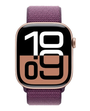 Apple Watch Series 10 GPS 46mm Rose Gold Aluminum Case with Plum Sport Loop - MWWV3 Apple Watch Series 10 GPS 46mm Rose Gold Aluminum Case with Plum Sport Loop - MWWV3
