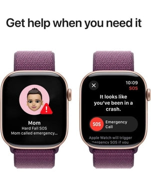 Apple Watch Series 10 GPS 46mm Rose Gold Aluminum Case with Plum Sport Loop - MWWV3