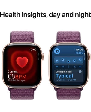 Apple Watch Series 10 GPS 46mm Rose Gold Aluminum Case with Plum Sport Loop - MWWV3