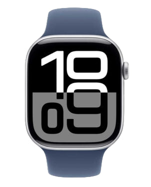 Apple Watch Series 10 GPS + Cellular 42mm Silver Aluminum with Denim Sport Band for Doha Qatar online shopping and deliv