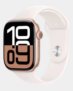 Apple Watch Series 10 GPS 46mm Rose Gold Aluminum Case with Light Blush Sport Band M/L - MWWU3