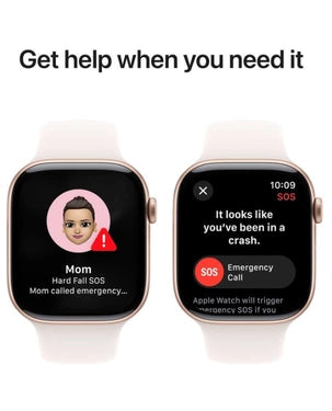 Apple Watch Series 10 GPS + Cellular 42mm Rose Gold Aluminium Case with Light Blush Sport Band - S/M