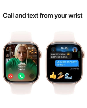 Apple Watch Series 10 GPS + Cellular 42mm Rose Gold Aluminium Case with Light Blush Sport Band - S/M